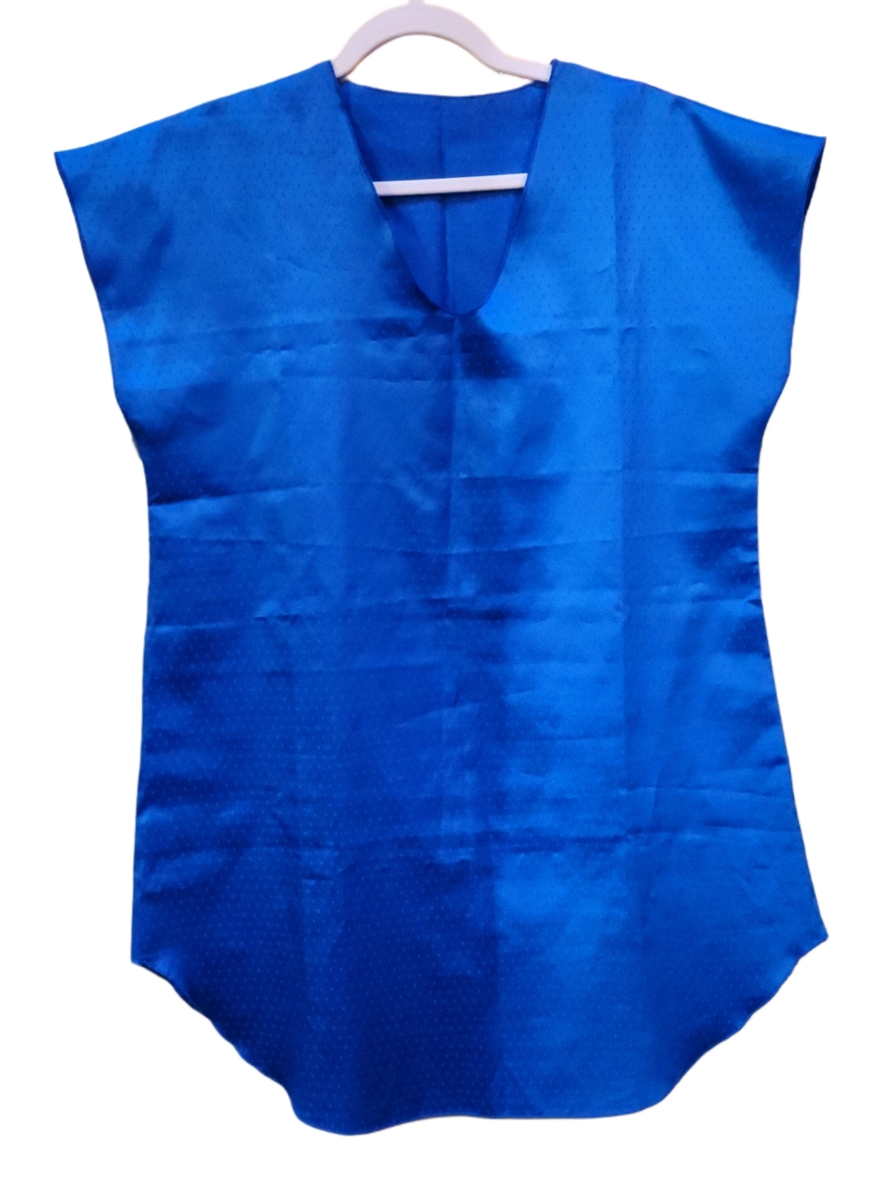 Vintage 90s Y2k Blue V-Neck Satin Women's Top
